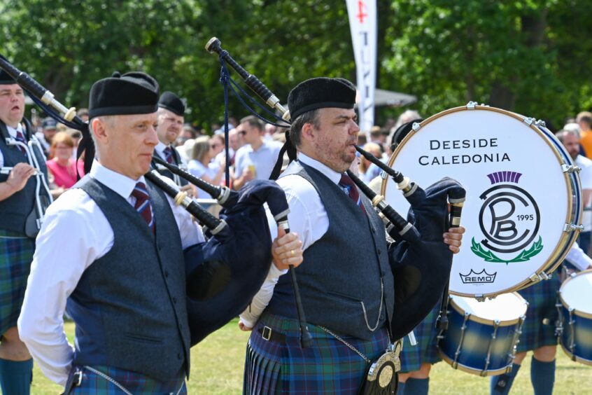 Deeside Caledonia playing at European Pipe Band Championships in Aberdeen