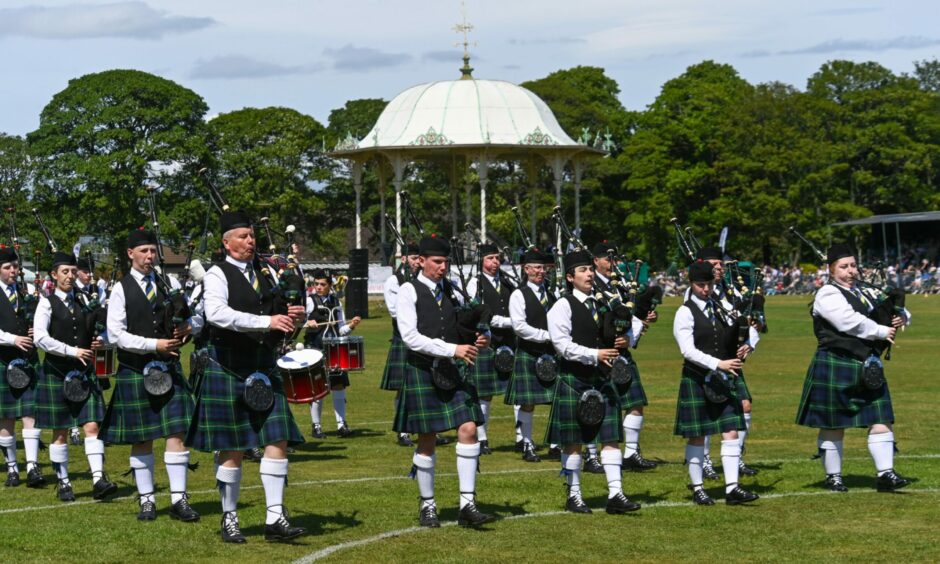 City of Aberdeen Pipe Band performing.