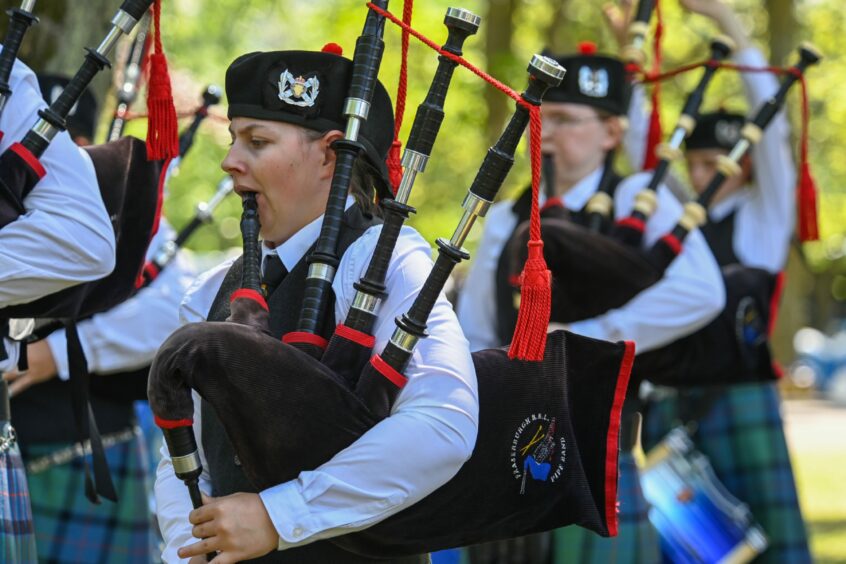 Fraserburgh RBL Pipe Band getting ready. 