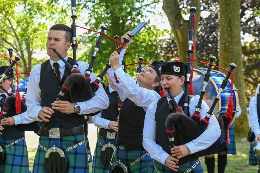 Fraserburgh RBL Pipe Band getting ready. 