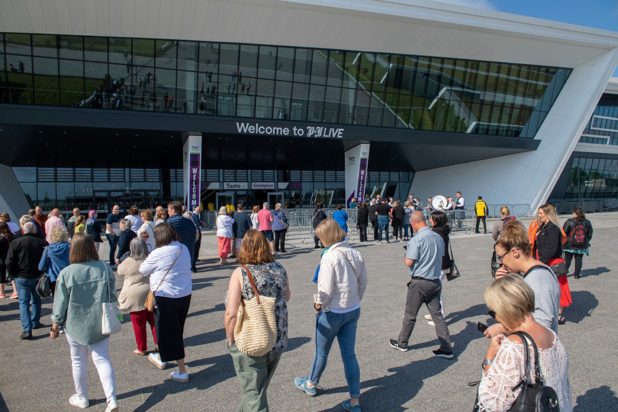 Crowds arriving at the P&J Live for Taste of Grampian 2023.