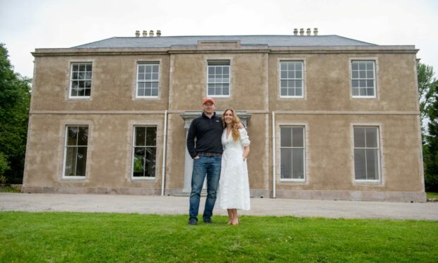 Christina and Dean Horspool outside their House of Horspool (manar house, Inverurie)