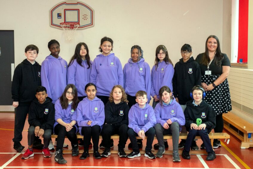 Hanover Street school, P7 pupils with Miss Coll.