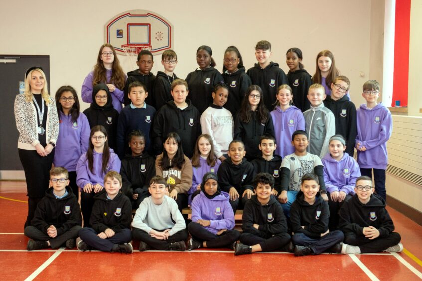 Hanover Street school, P7 pupils with Miss Mainland.