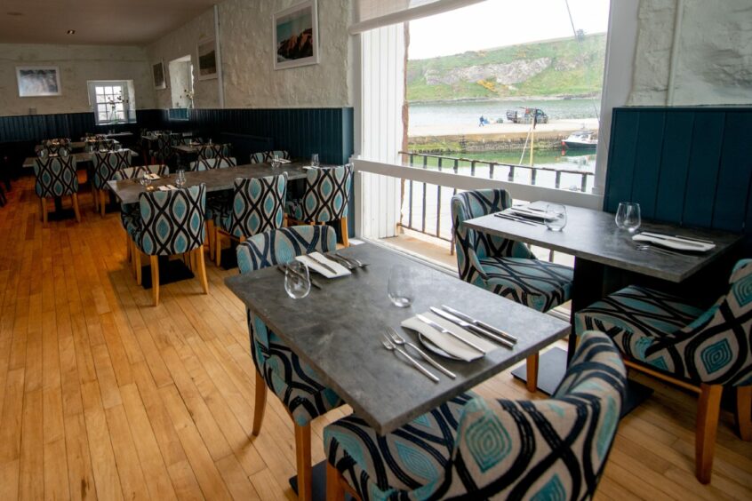 Interior of the Stonehaven seafood restaurant.