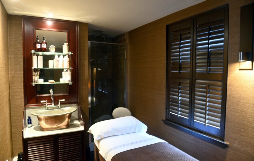 Spa treatment room in Thainstone House in Aberdeenshire