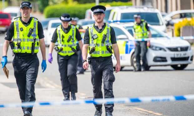 A large police presence was visible in Inverurie while an investigation took place. Image: Kami Thomson/ DC Thomson