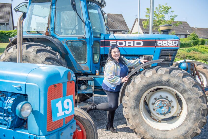 The Emmerdale's Lisa Riley at the Garioch Woolpackers Tractor run. 
