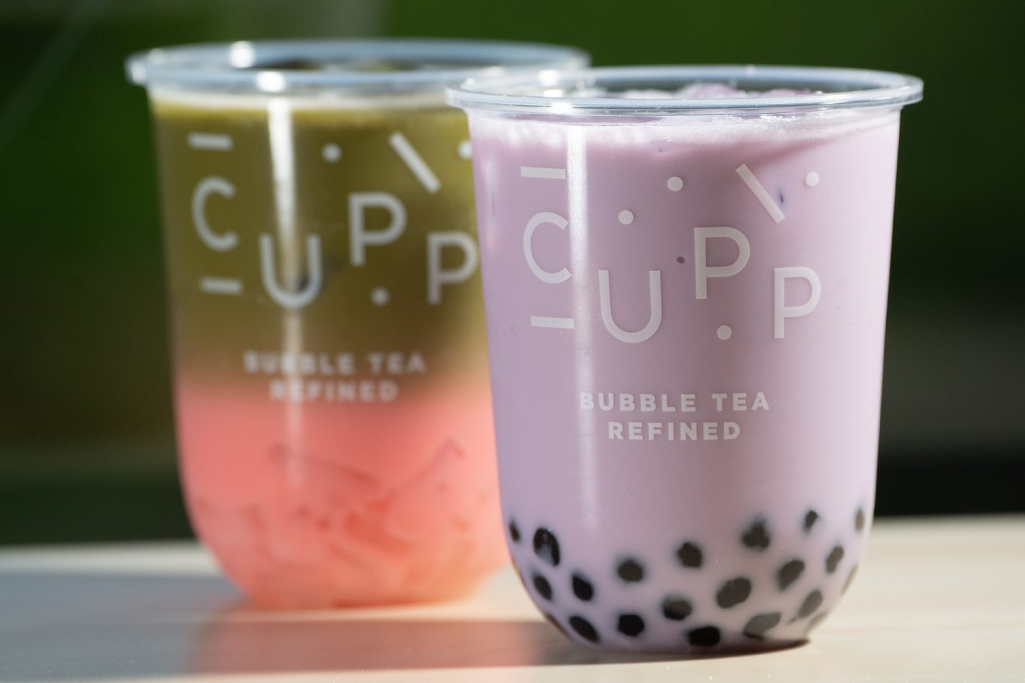 Two bubble teas at CUPP Aberdeen.
