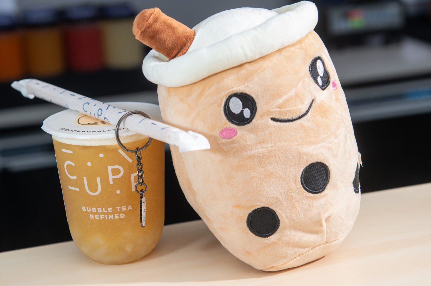 CUPP drink along with a bubble tea plush.