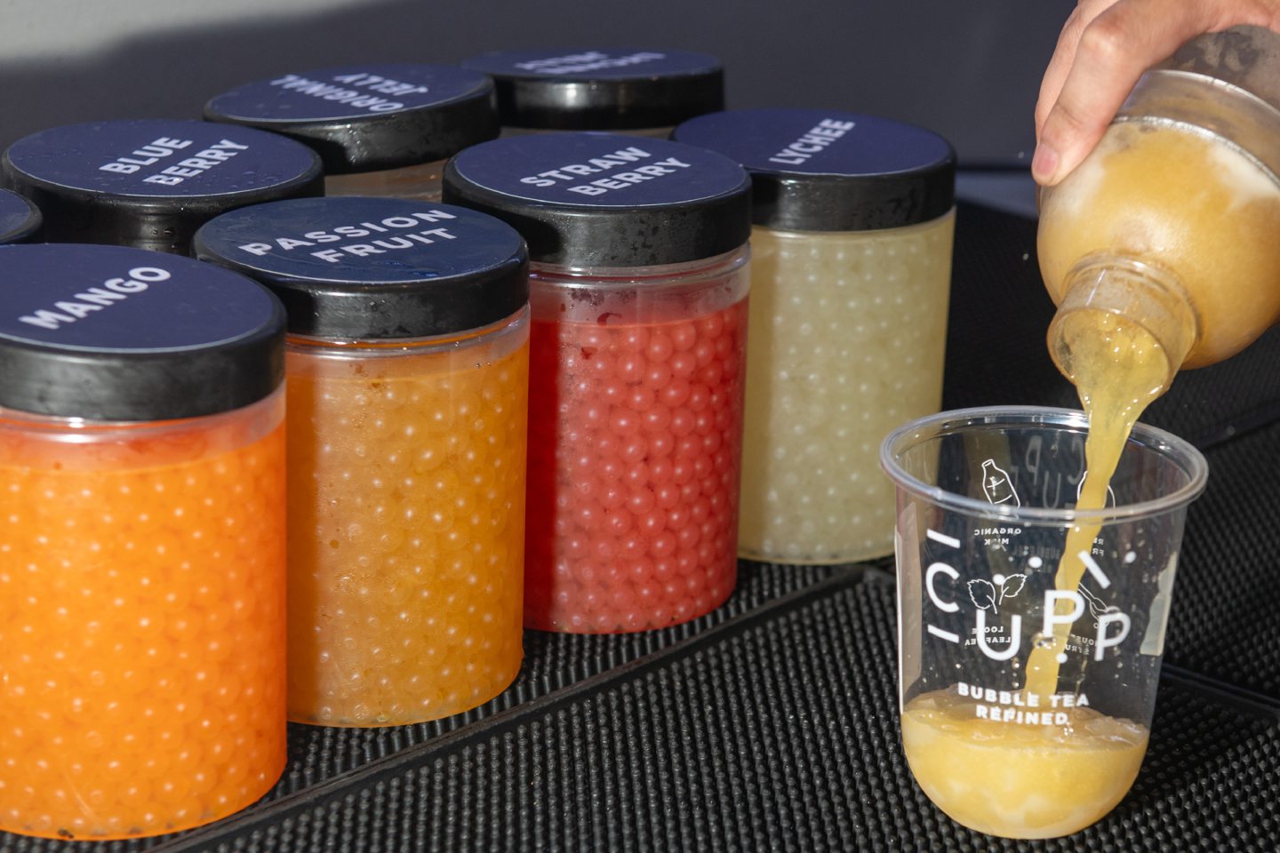Variety of tapioca pearl flavours available at CUPP Bubble Tea.