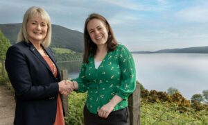 Yvonne Crook, chair of Highland Tourism CIC and MSP Kate Forbes who is an ambassador with the company.