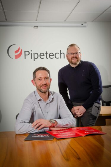 Pipetech operations director Leonard Hamill and business development manager Gavin Booth.