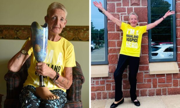 Amputee Lorna Mackenzie, from Culloden, will attempt a bungee jump from a 160-foot crane in September. Image: DC Thomson/Highland Hospice