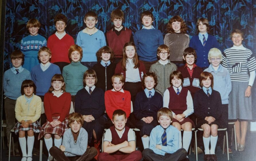 Margaret Craig with one of her classes from Tillydrone Primary School.