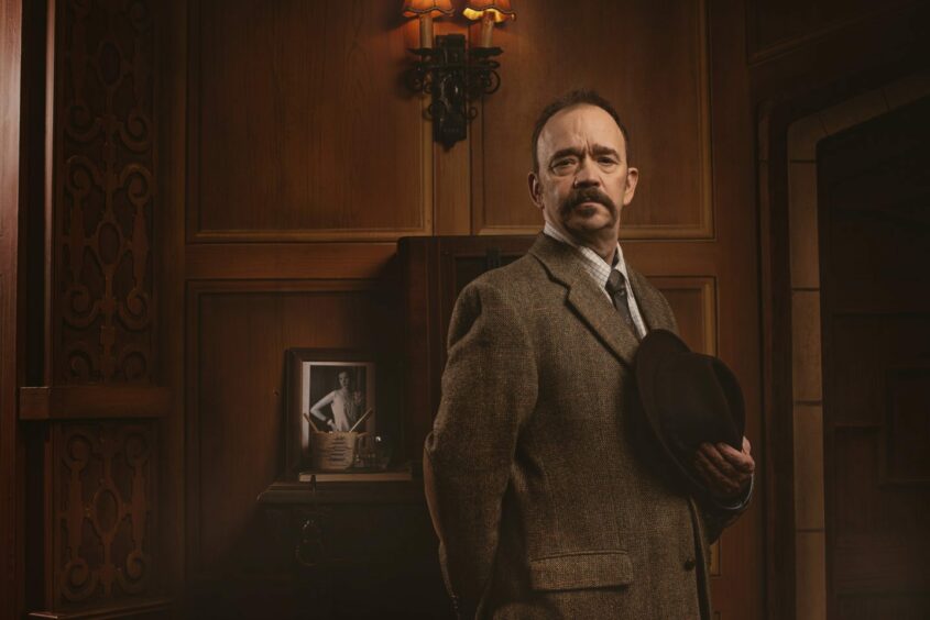 Actor Todd Carty playing the role of Major Metcalf in Agatha Christie's The Mousetrap.