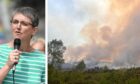 North East MSP Maggie Chapman asked the Scottish Government and the UK Government to support the fire services fight against wildfires following the Cannich fire. Image: Simon McLaughlin, RSPB Scotland and Paul Glendell/ DC Thomson,