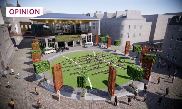Fresh designs have been released of the new market development which will be built on the site of the old BHS store on Union Street. Image: Aberdeen City Council