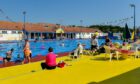 It was a glorious day for the pool's reopening. Image: Darrell Benns/DC Thomson.