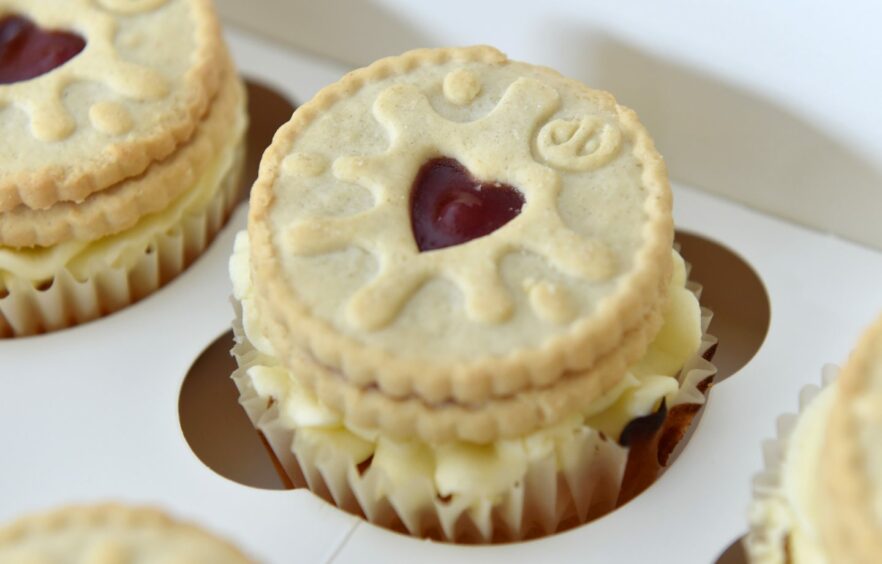 Jammie Dodger cupcakes from the New Pitsligo baker Caitlyn's cakes