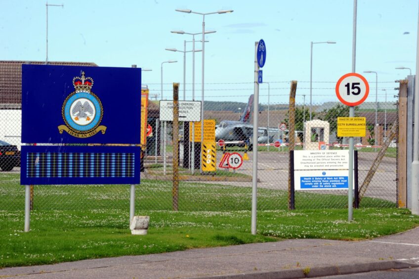 RAF Lossiemouth entrance gate.