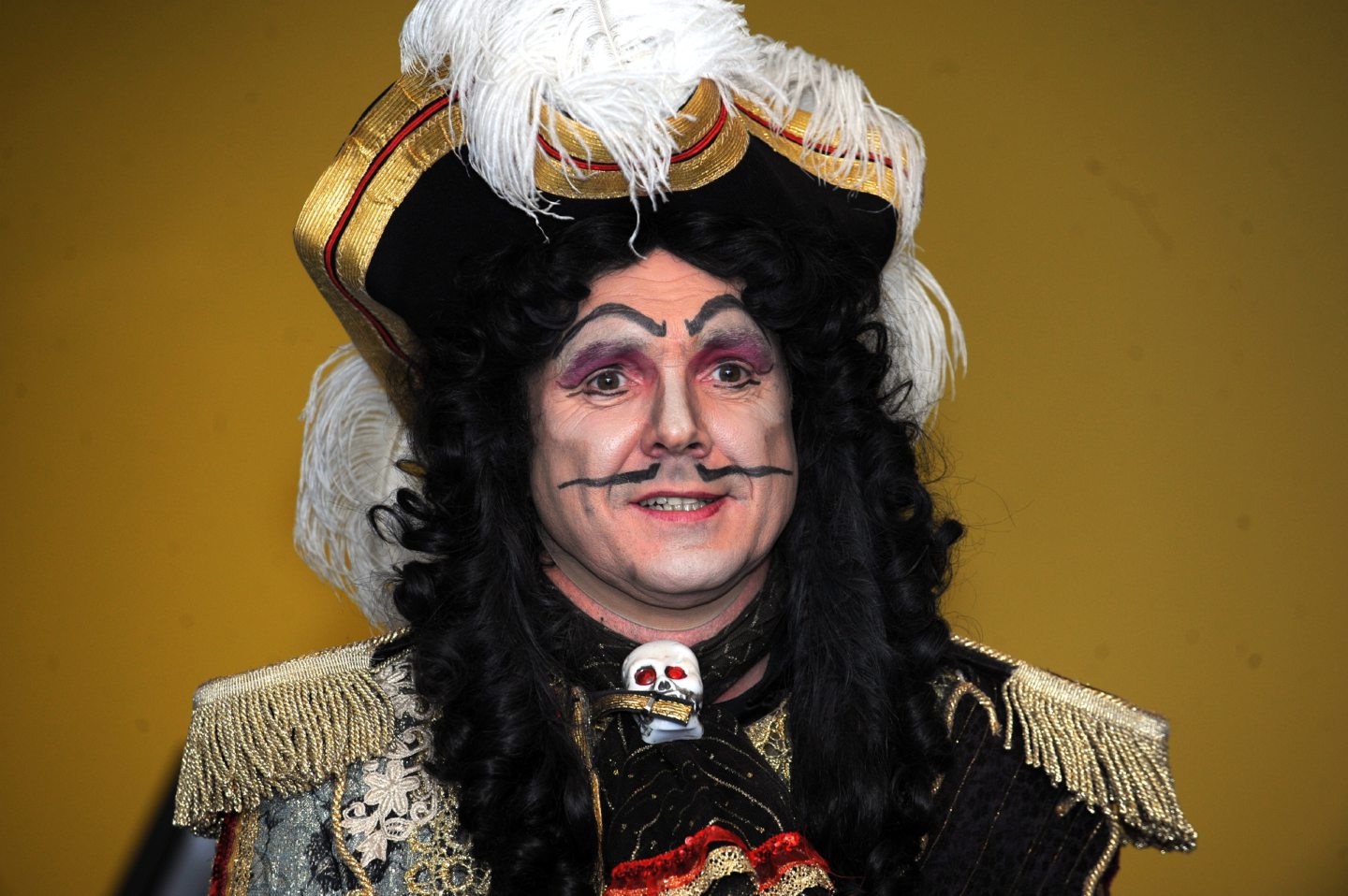 Alan Fletcher in costume as Captain Hook for the Peter Pan show at HMT