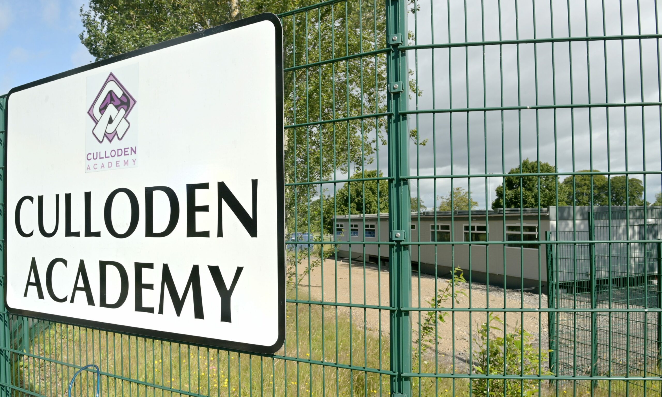 Sign at entrance to Culloden Academy. 