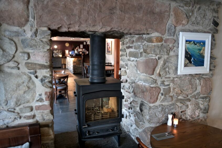 Fireplace at The Loch Ness Inn in Drumnadrochit.