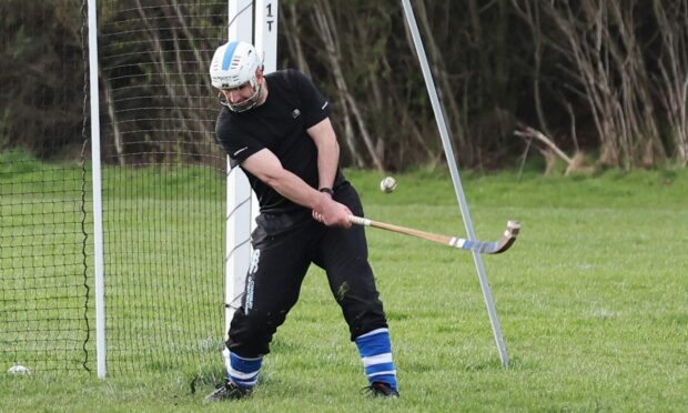 Aberdeen University Camanachd goalkeeper Scott Moffat. Image: Jim McNair