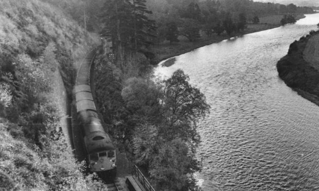 The Strathspey freight train approaches the Tunnel Brae in 1968. Image: DC Thomson