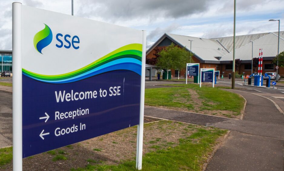 The welcome sign outside SSE headquarters in Perth