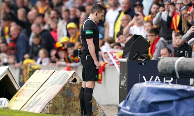VAR was introduced to Scottish football last year. Image: PA.