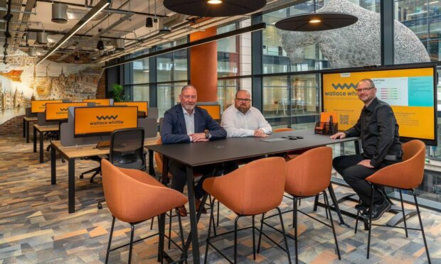 Wallace Whittle directors, l-r, Andy Forbes, Steve Bruce and Derek Andrew in the new Aberdeen office.
