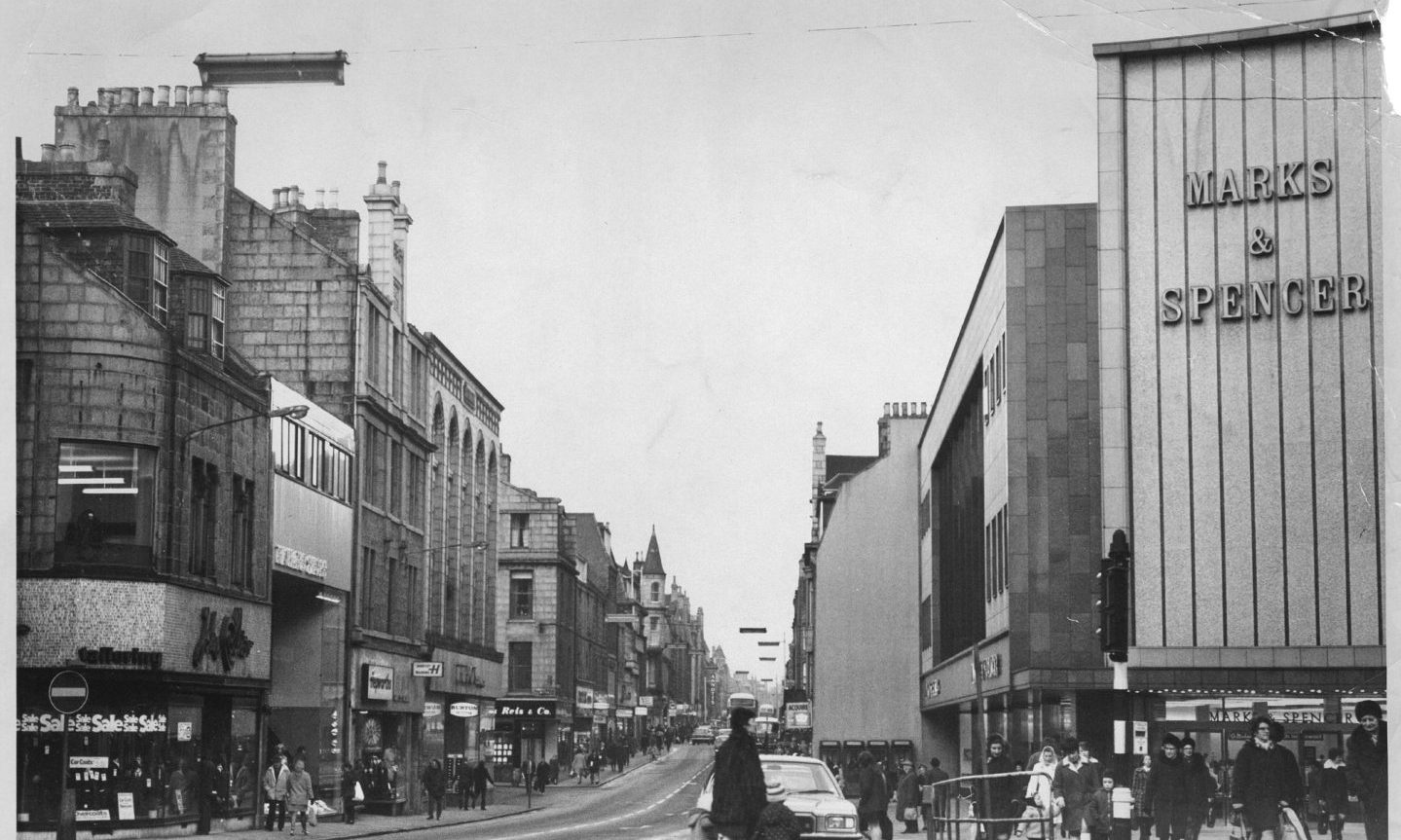 A photo of M&S in Aberdeen city centre in 1973