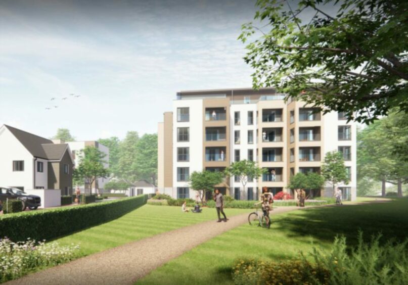 Residents have raised concerns about the height of planned housing at the Treetops Hotel site.  Redevelopment could be scrapped without any discussion next week.  Image: Malcolm Allan Housebuilders.