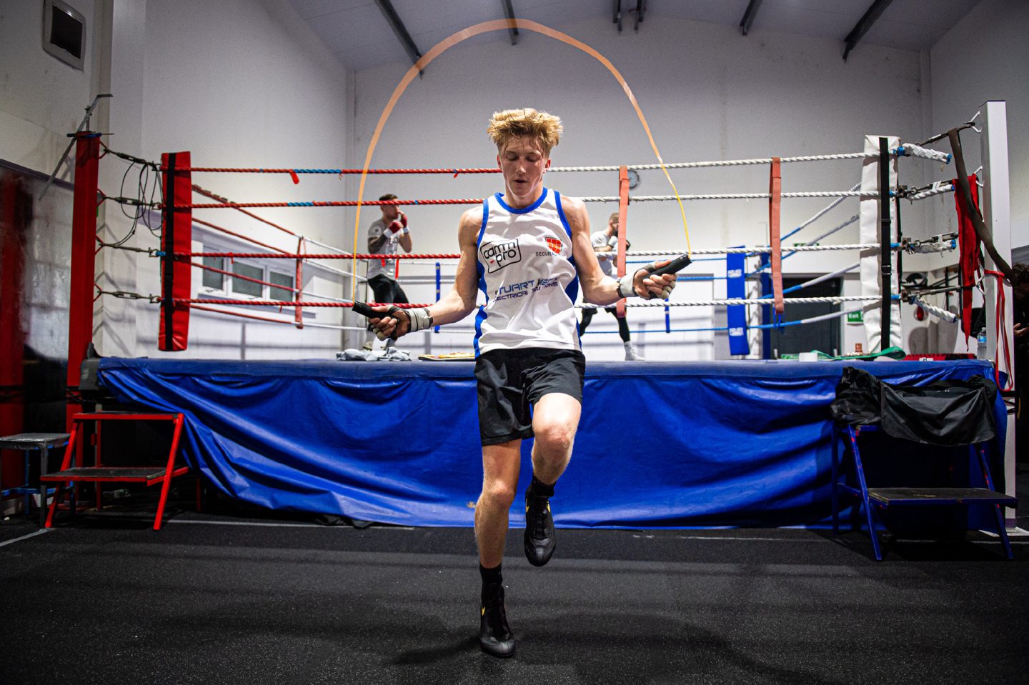 Gregor McPherson during an open training session ahead of his debut fight against Logan Paling.