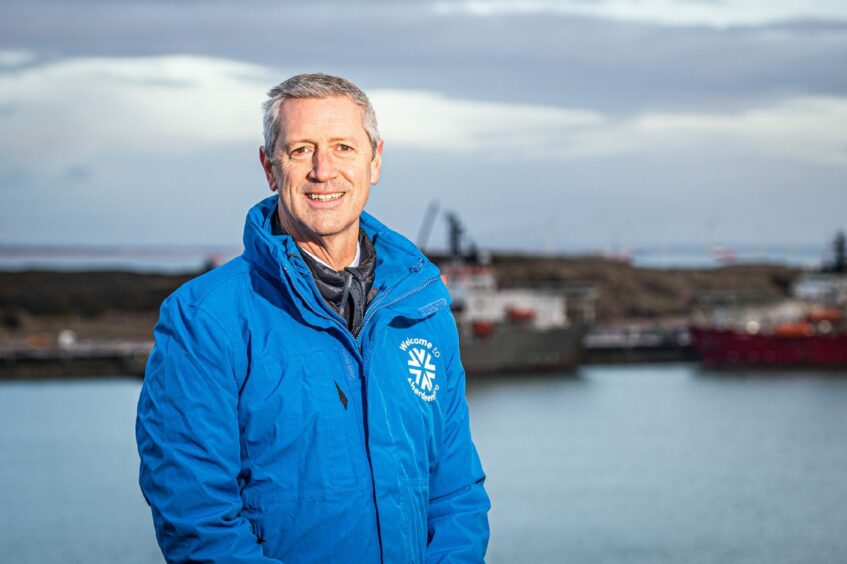 Visit Aberdeenshire chief executive Chris Foy admits to wanting more volunteer greeters for Aberdeen's cruise ship tourists - though it is still early days of the programme. Image: Wullie Marr/DC Thomson