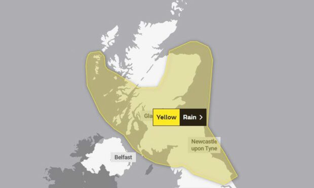 Yellow weather warning map