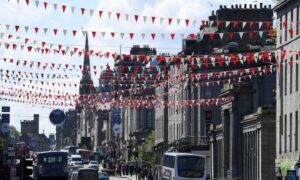 Bunting as seen on Union Street back in 2017. Image: Chris Sumner/DC Thomson