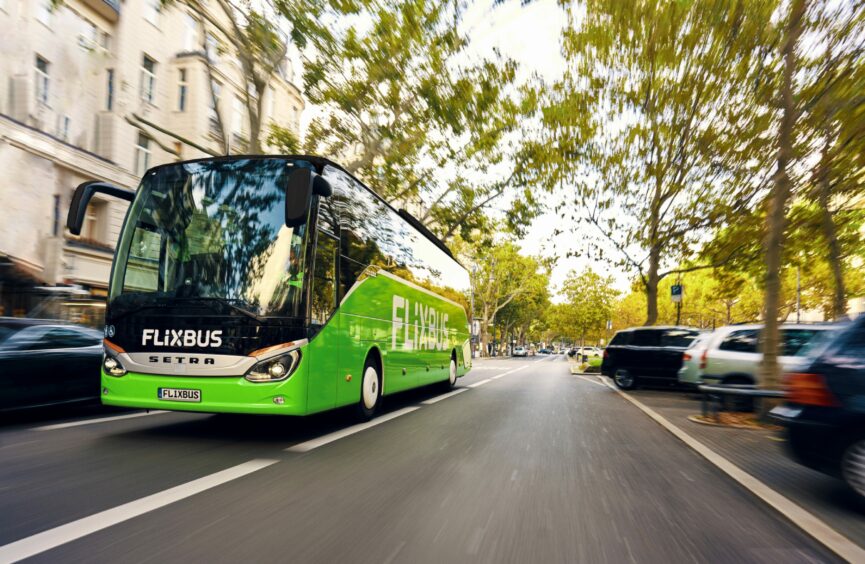 FlixBus bus its way from Aberdeen to Glasgow. 