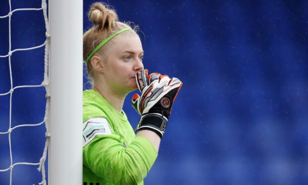 Goalkeeper Becky Flaherty pictured in goals during a match.