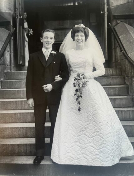 Margaret McNicol and Charlie McNicol on their wedding day in Aberdeen in June 1963