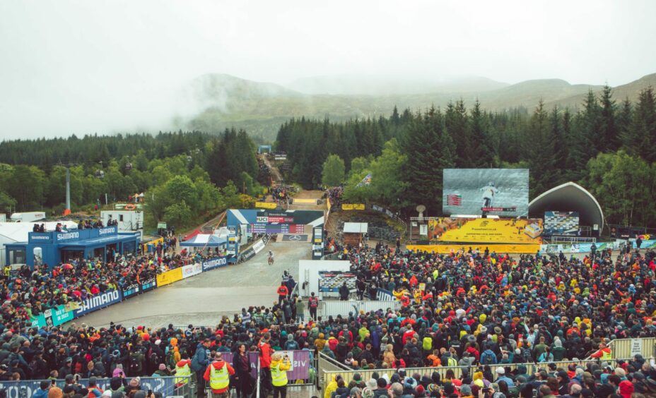 Crowds of people at a previous edition of the cycling event.