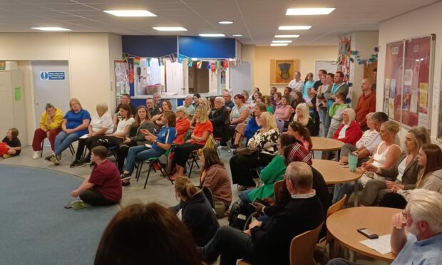 Over 100 people gathered in Westhill for the community meeting. Image: Cameron Roy/ DC Thomson.
