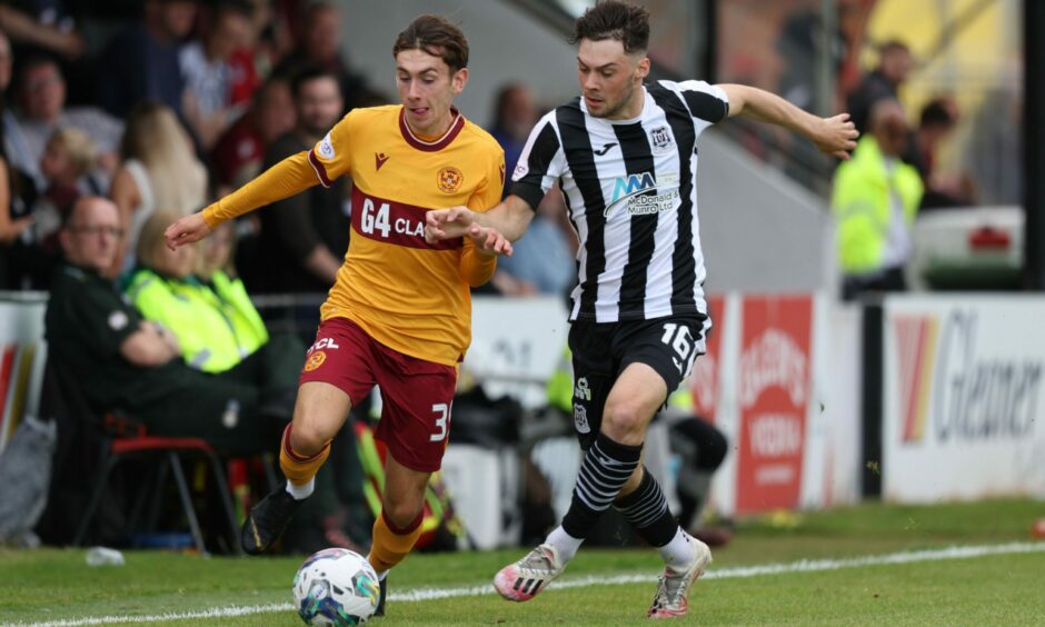 Liam Harvey gives chase to Motherwell's Luca Ross