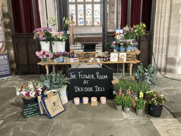 The Flower Room's stall at a local market in Ballater.