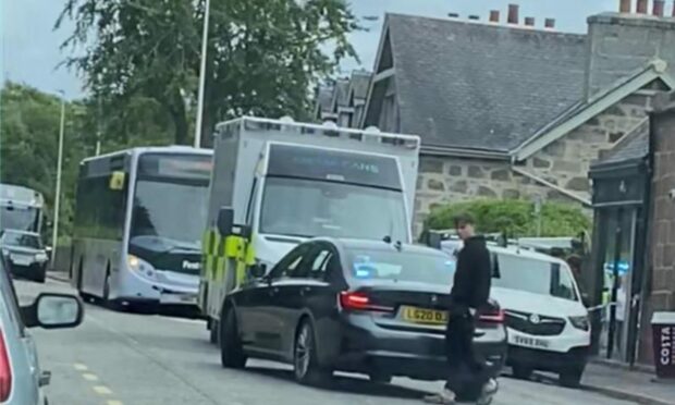 An Ambulance was at the scene on North Deeside Road. Image: supplied.