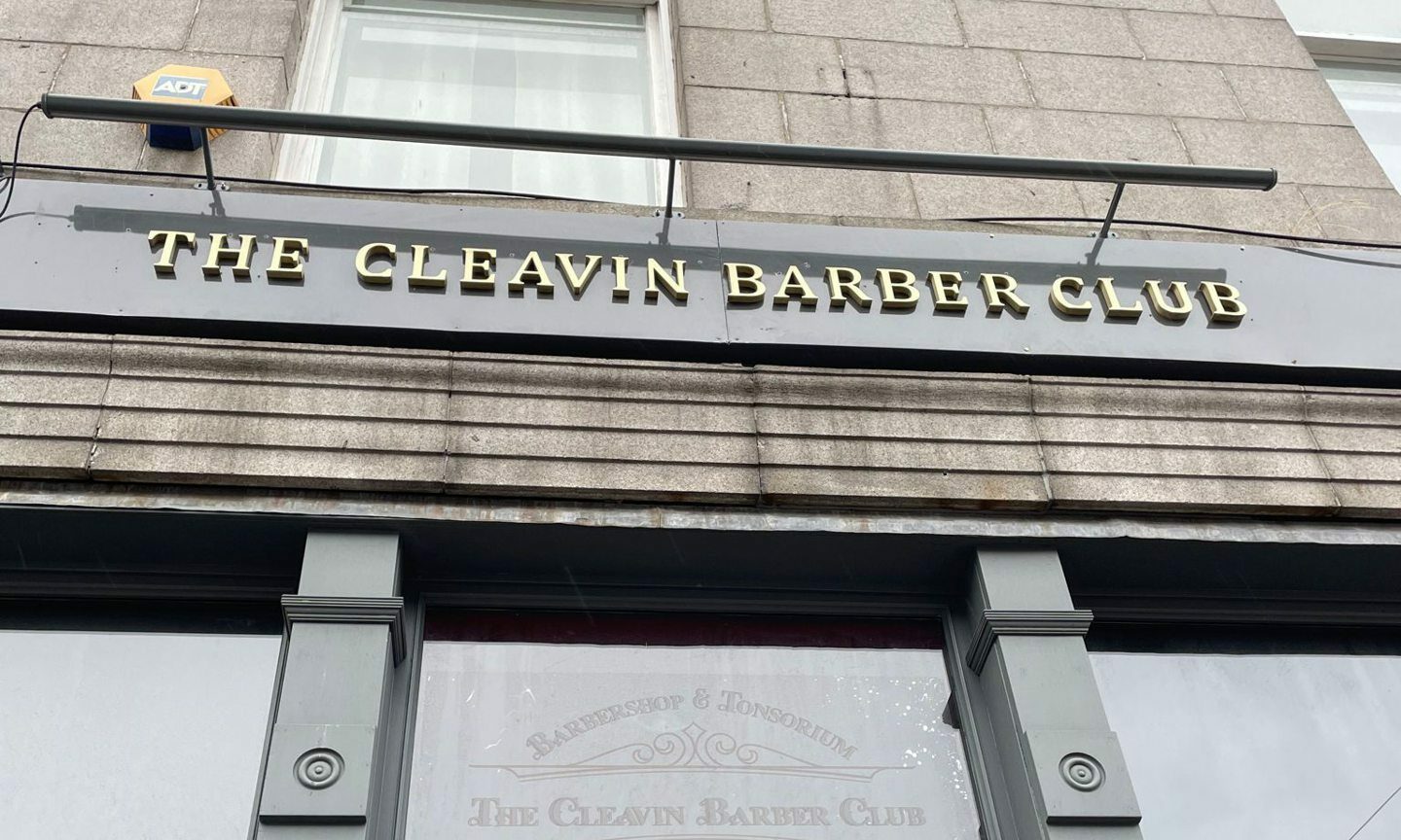 The new signage above The Cleavin Barber Club's Union Street premises.