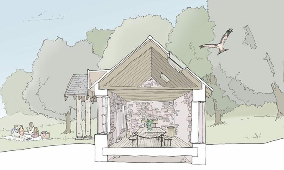 Artist impression of how Queen Victoria's picnic cottage in Mar Lodge Estate could look like.