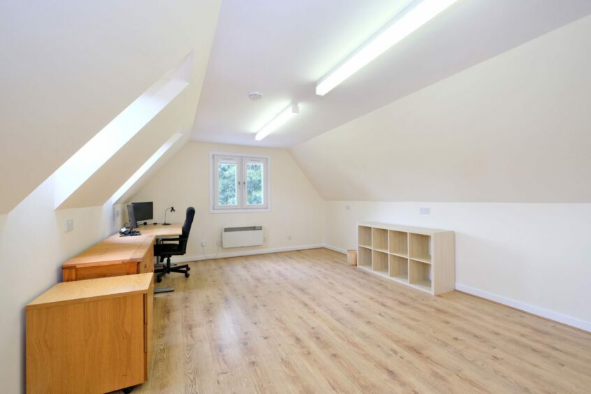 The office annexe inside the home in Cults, Aberdeen.
